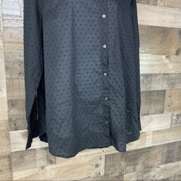 Old Navy Black Swiss Dot Ruffle Sleeve Blouse Size XXL Tall - Picture 3 of 11